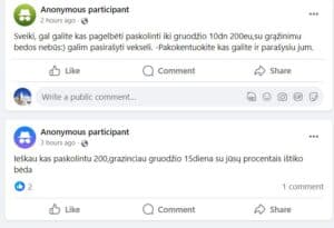  skolintis pinigų iš facebook grupės
