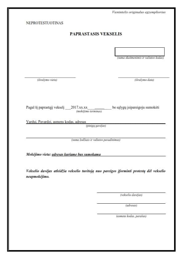 Skolos vekselio pavyzdys